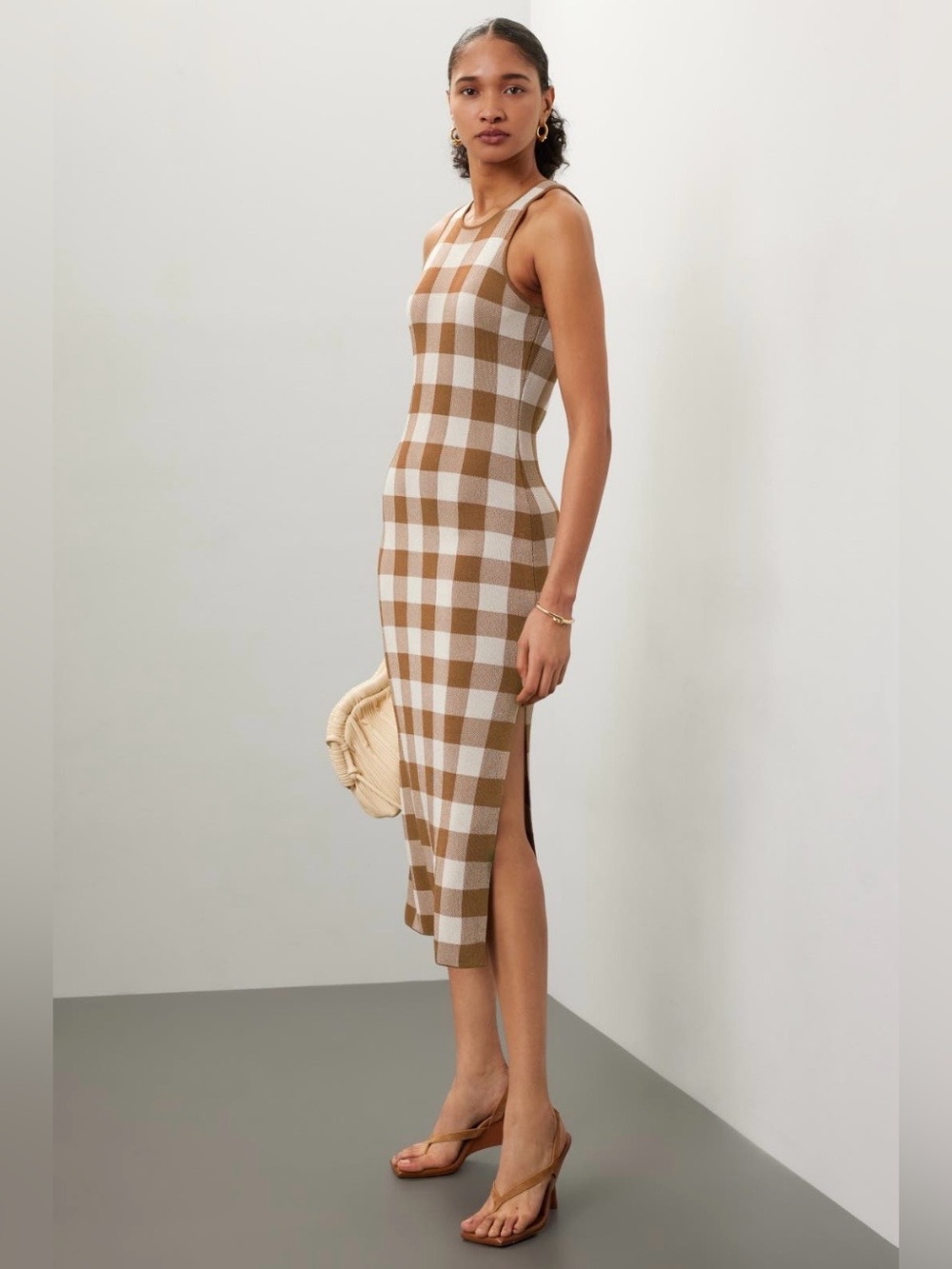 Toccin~Emerson Checkered Sleeveless Midi Dress~Size Small~$395~